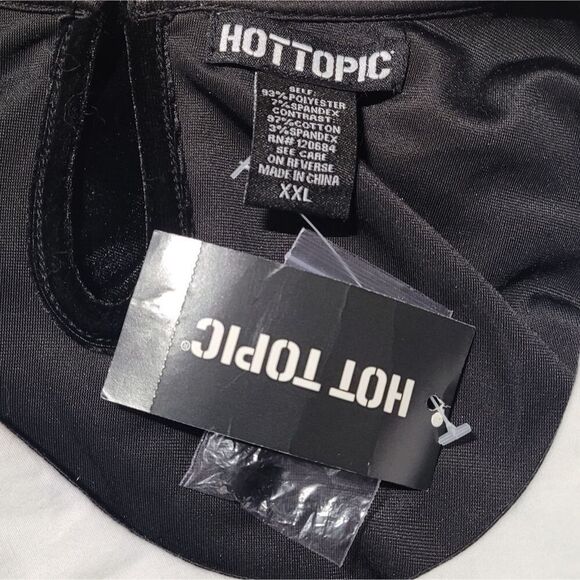 new HOT TOPIC Velvet Dress, Jr. XXL, Black, White collar, Short sleeves, Stretch - Picture 11 of 14